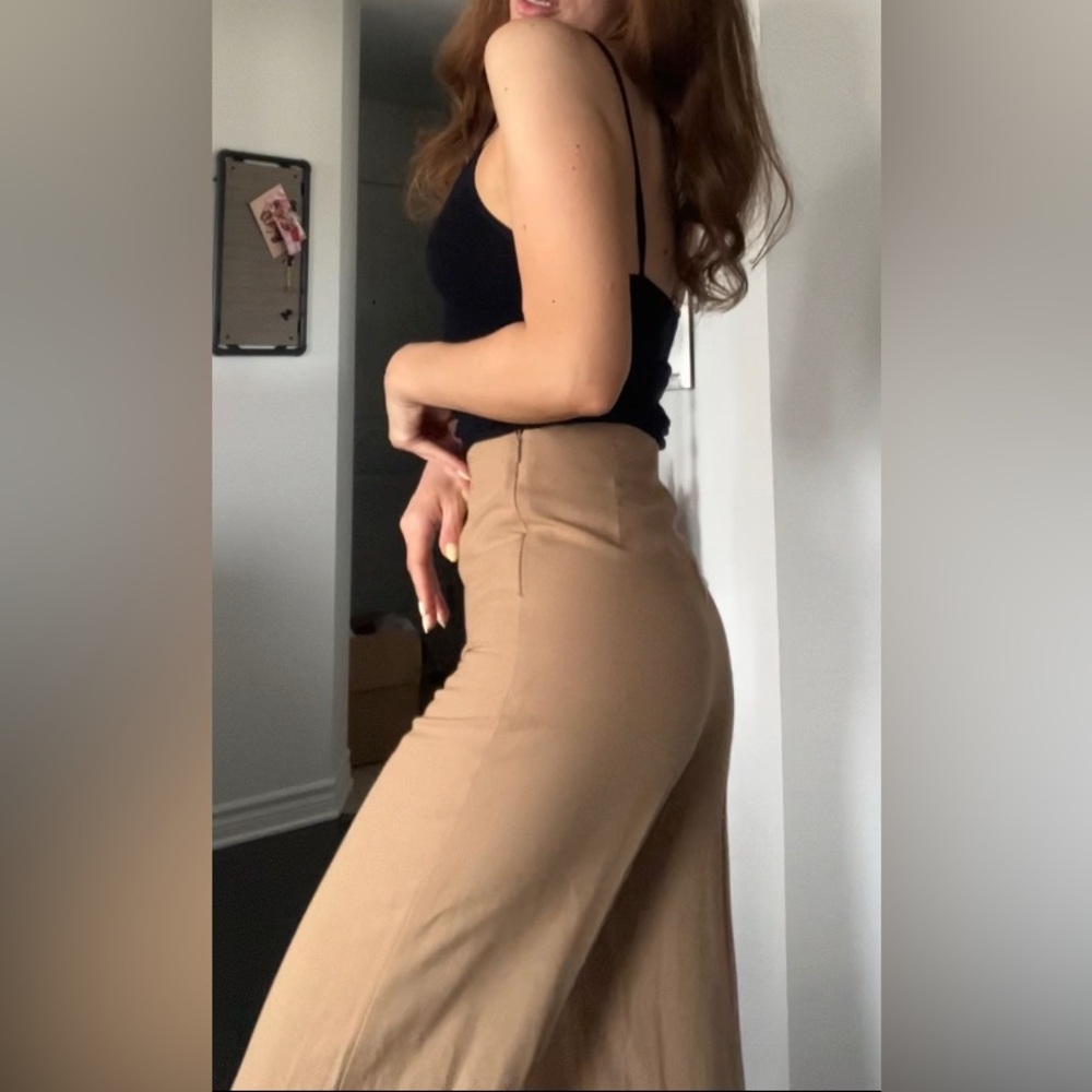 Mango tan wide leg trousers - Picture 13 of 13